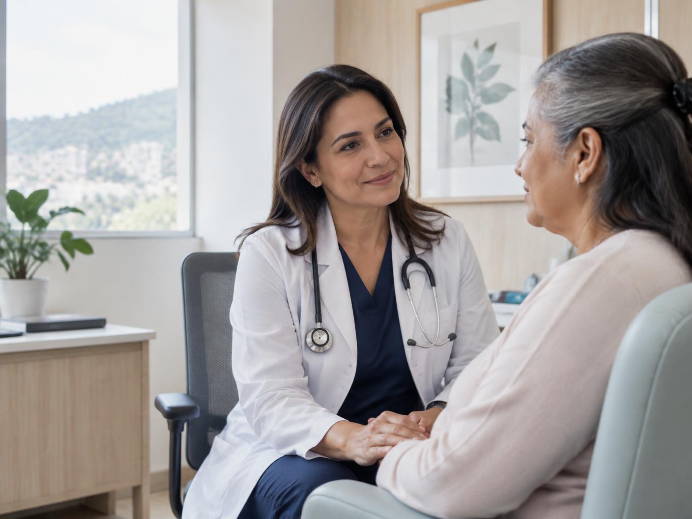 Médica de Integralgia conversando con una paciente